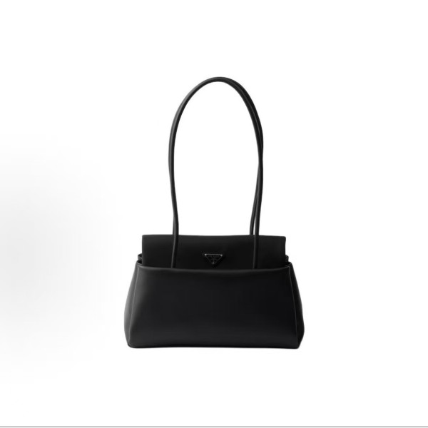 PRADA Passage enamel metal triangular logo single-shoulder bag, medium size for women